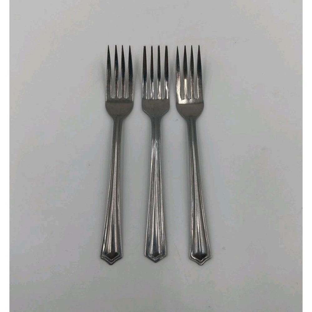 3 CAPCO International‎ Silver Stainless CA07 Dinner Forks Flatware Silverware